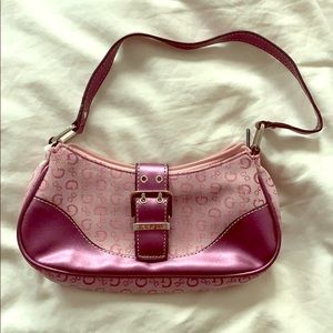 VINTAGE 90s guess mini baguette bag pink